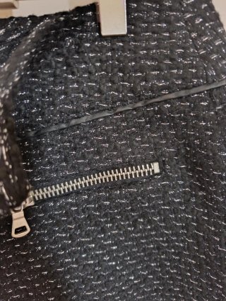 Shorts Zara negros con cremalleras plateadas