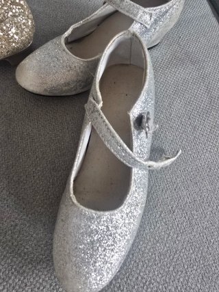 Zapatos tacón niña talla 31 glitter