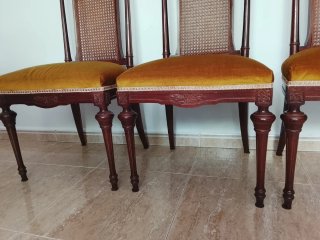 Juego de comedor madera y rejilla