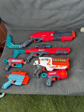 Lote Pistolas Nerf y X-Shot