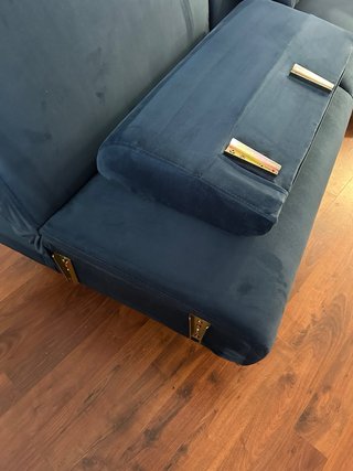 Sofá Cama Terciopelo Azul