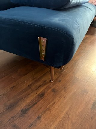 Sofá Cama Terciopelo Azul