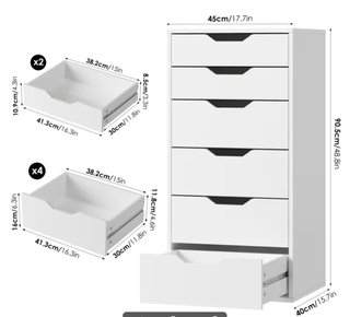 Cajonera blanca de madera