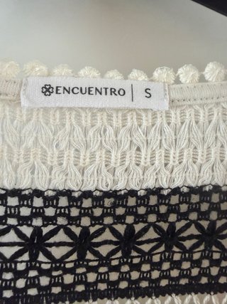 Cárdigan de punto beige y negro talla única