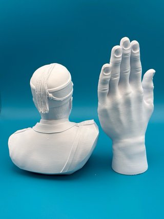 Set Fascismo Italiano Mussolini Busto Mano 18cm