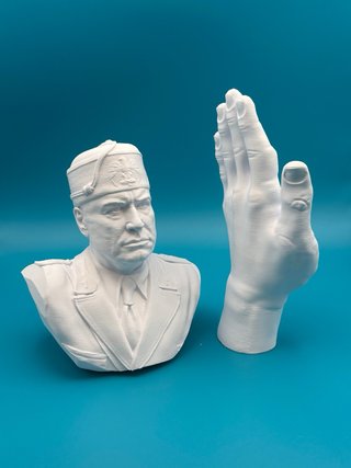 Set Fascismo Italiano Mussolini Busto Mano 18cm