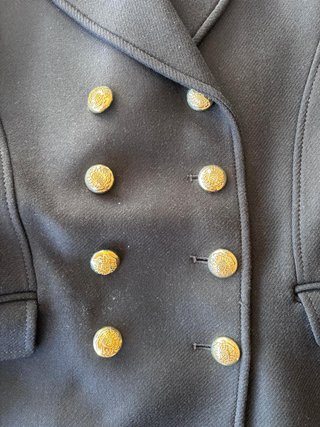 Chaqueta Zara Negra Botones Dorados Talla M
