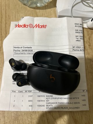 Beats Studio Buds + Negro/Dorado