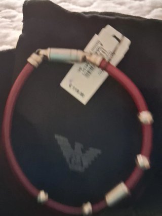 Pulsera Armani Roja y Plateada