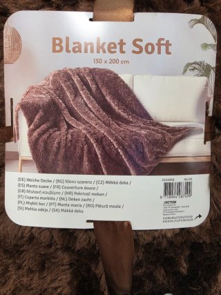 Coperta in pile marrone 160x200
