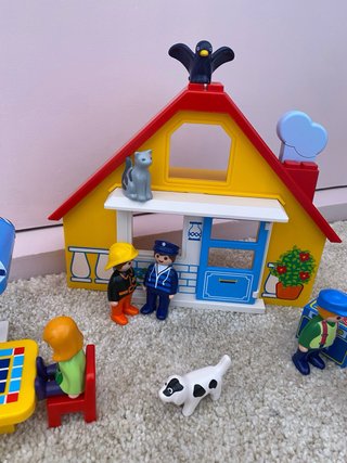 Playmobil 1-2-3 Casa, Piscina y Barbacoa