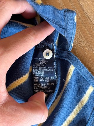 Polo Tommy Hilfiger a righe blu e gialla taglia XL