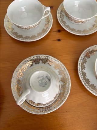 Santa Clara Vajilla Café y Té 48 piezas ¡Oro impec