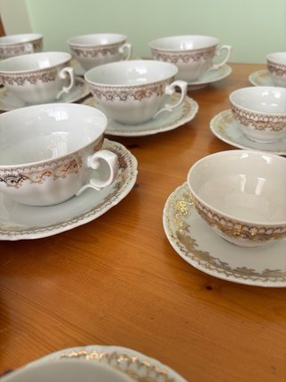 Santa Clara Vajilla Café y Té 48 piezas ¡Oro impec