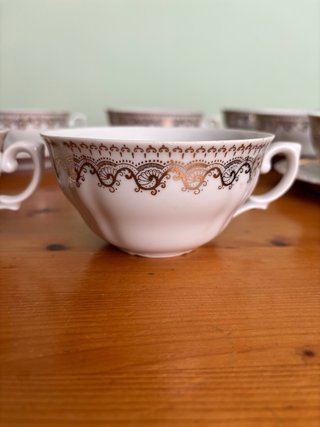 Santa Clara Vajilla Café y Té 48 piezas ¡Oro impec