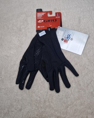Guantes Giro Negros Lana Merino Finos talla L