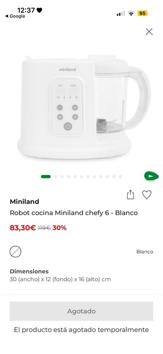Miniland Chefy 6 Robot Cocina Bebé