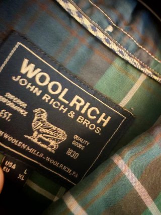 Camicia uomo Woolrich a quadri verde/nero