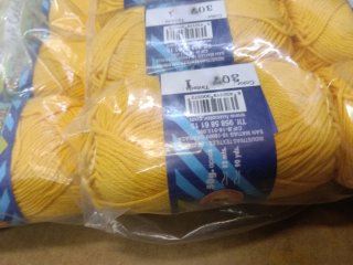 Lote 20 ovillos algodón amarillo manualidades