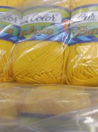 Lote 20 ovillos algodón amarillo manualidades