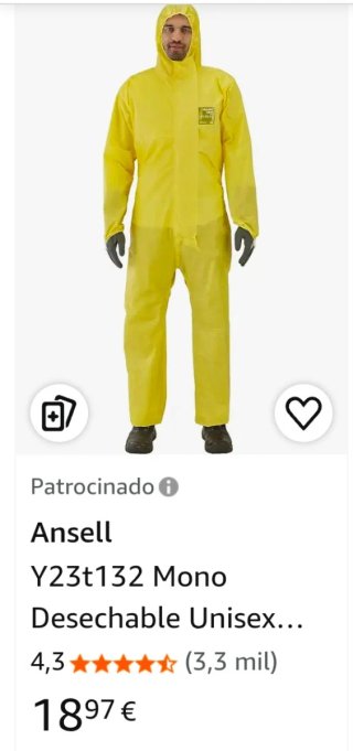 Monos protección química DuPont Tychem C