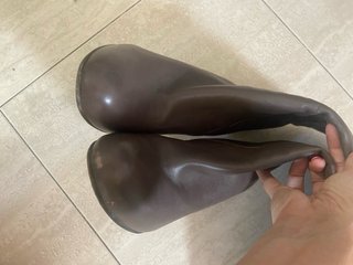 Botas altas tacón piel marrón