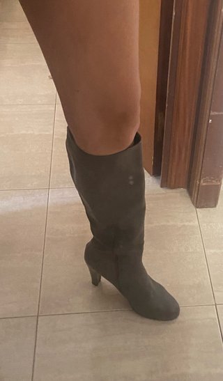 Botas altas tacón piel marrón