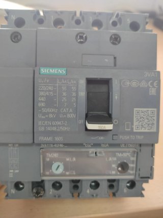 Magnetotérmico Industrial Siemens 3VA1 160A