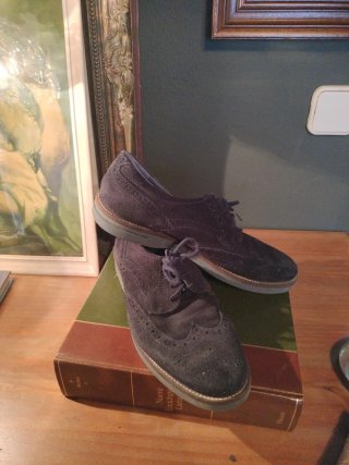 Zapatos de ante azul marino