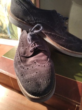 Zapatos de ante azul marino