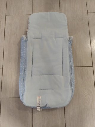 Saco Carro Bebé Azul con lunares blancos ( Paz )