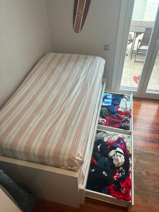 Cama nido blanca con cajones