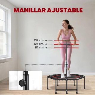 Trampolín Fitness 114cm Mango Ajustable Rojo