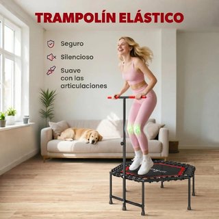 Trampolín Fitness 114cm Mango Ajustable Rojo