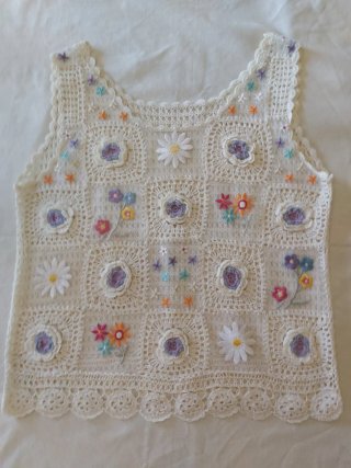 Top ganchillo y bordados fino
