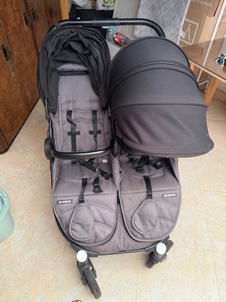 Carro gemelar Baby Monsters gris