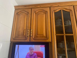 Mueble de cocina madera y cristal