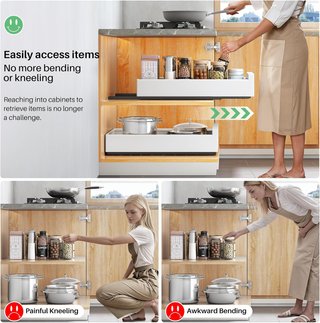 Cajón extraíble cocina Kitstorack blanco 35x53cm