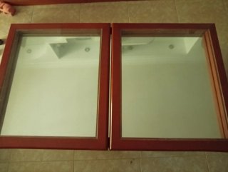 Mesa auxiliar madera y cristal salón