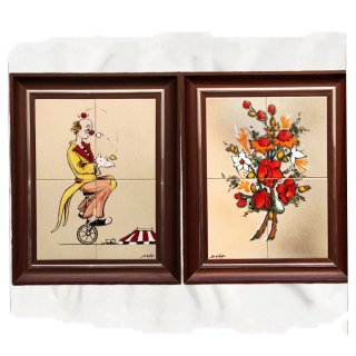 Quadri smaltati dipinti su ceramica
