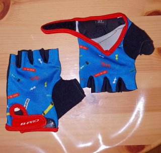 Guantes B-PRO bici niño azul/rojo