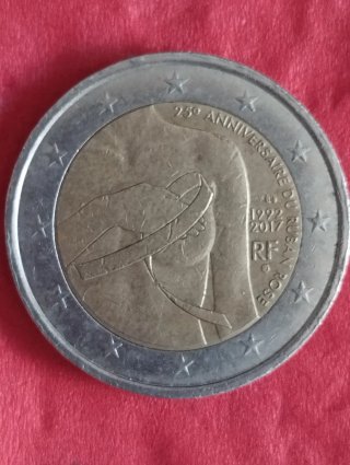 Moneda 2€ Francia 2017Aniversario Ruban Rose