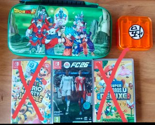 Funda Dragon Ball + Caja Tarjetas + Juegos Switch
