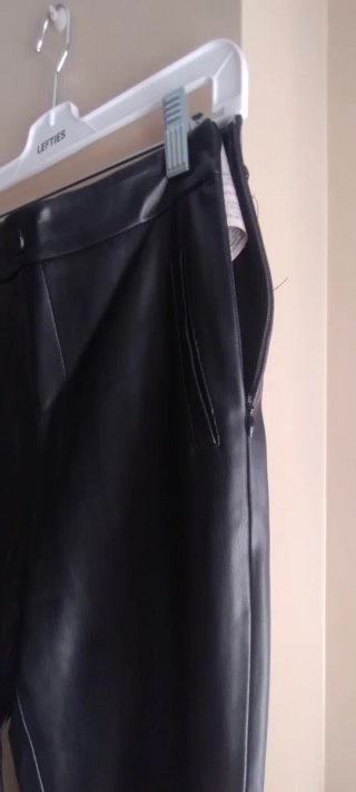 Pantalones Zara Cuero Negro