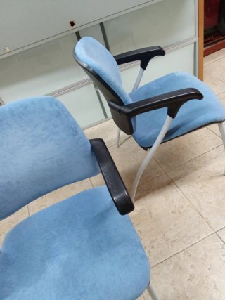 Butacas de oficina/recepción azul y negro