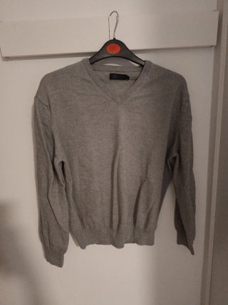 Jersey hombre gris cuello pico Talla M