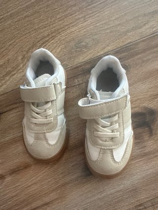 Zapatillas niño/bebé beige y blanco 24