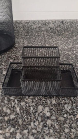 Conjunto organizador escritorio metal negro