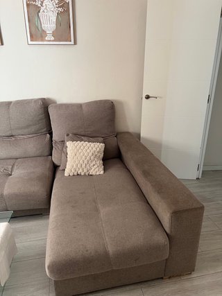 Sofá chaise longue 3 plazas beige