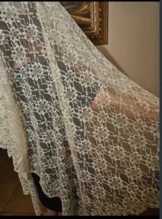 Mantilla Madrina Manola Beige 220x100cm